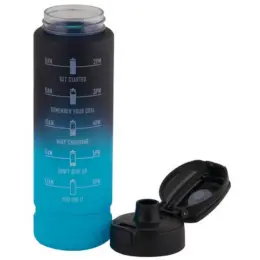 1 Litre Motivate Water Bottle Aqua Lid Off